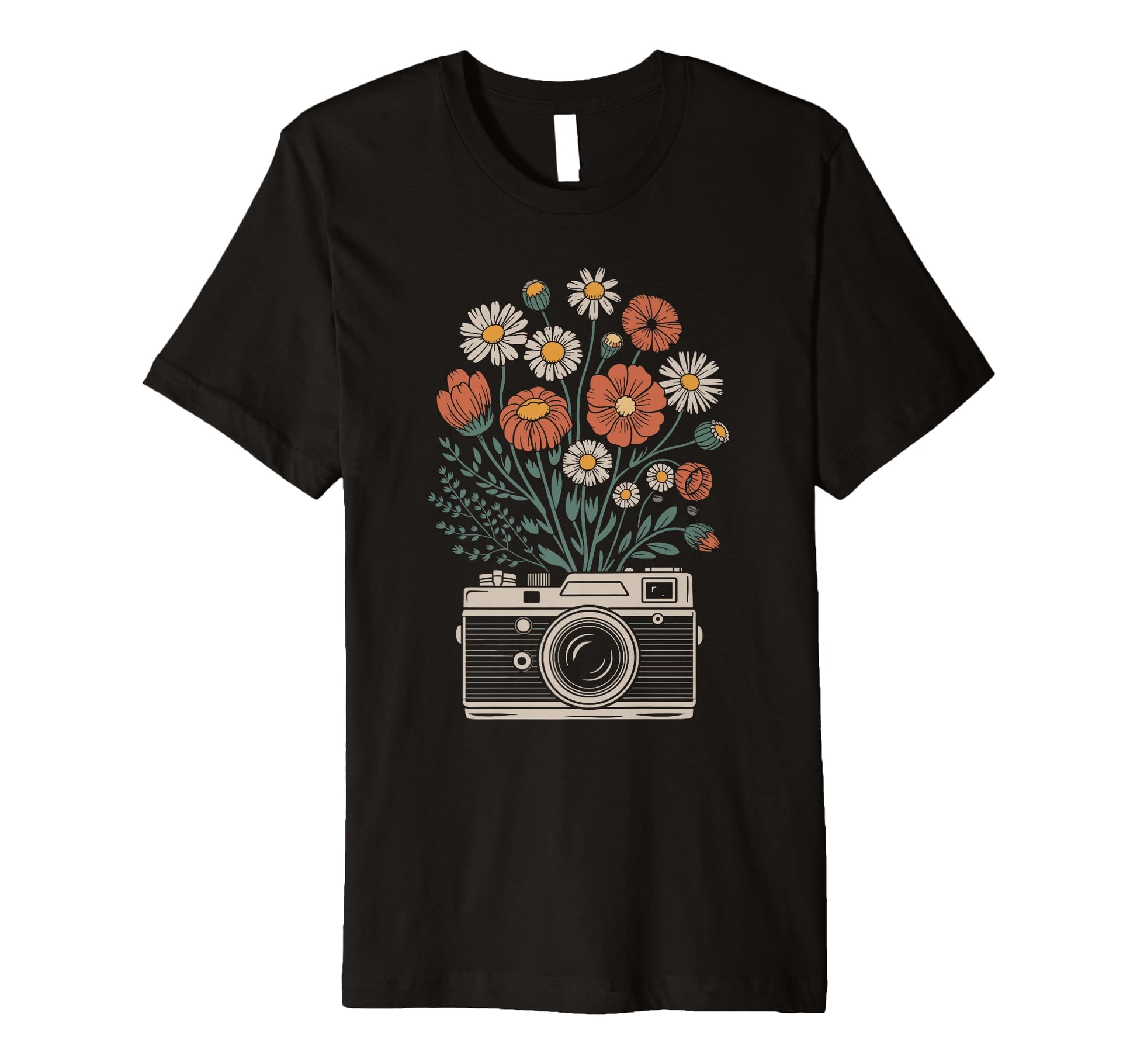 Camera Photography Art Floral T-Shirt - Aesthetic Graphic Men Women - T-Shirt, Sweatshirt, Hoodie