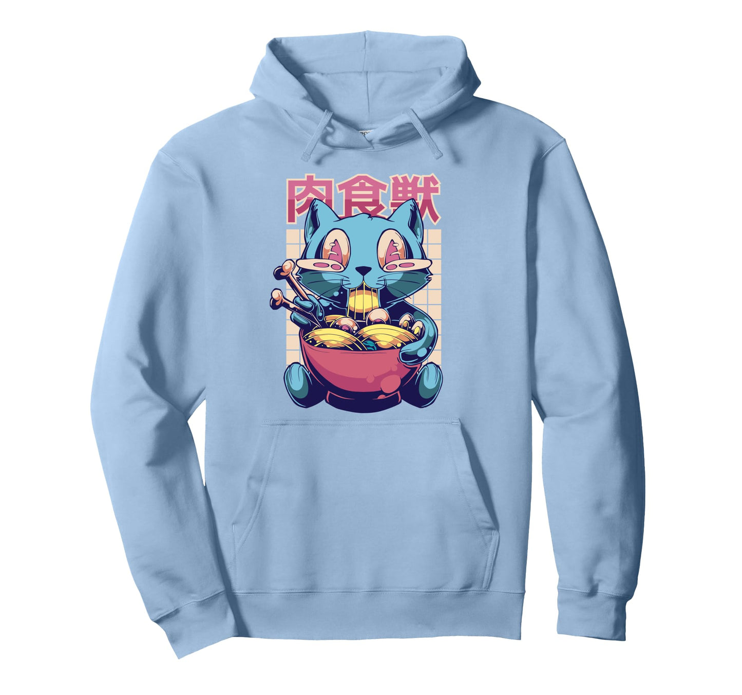 Weirdcore Vaporwave Cat Weird Ramen Hoodie - Streetwear Style for Adults - T-Shirt, Sweatshirt, Hoodie
