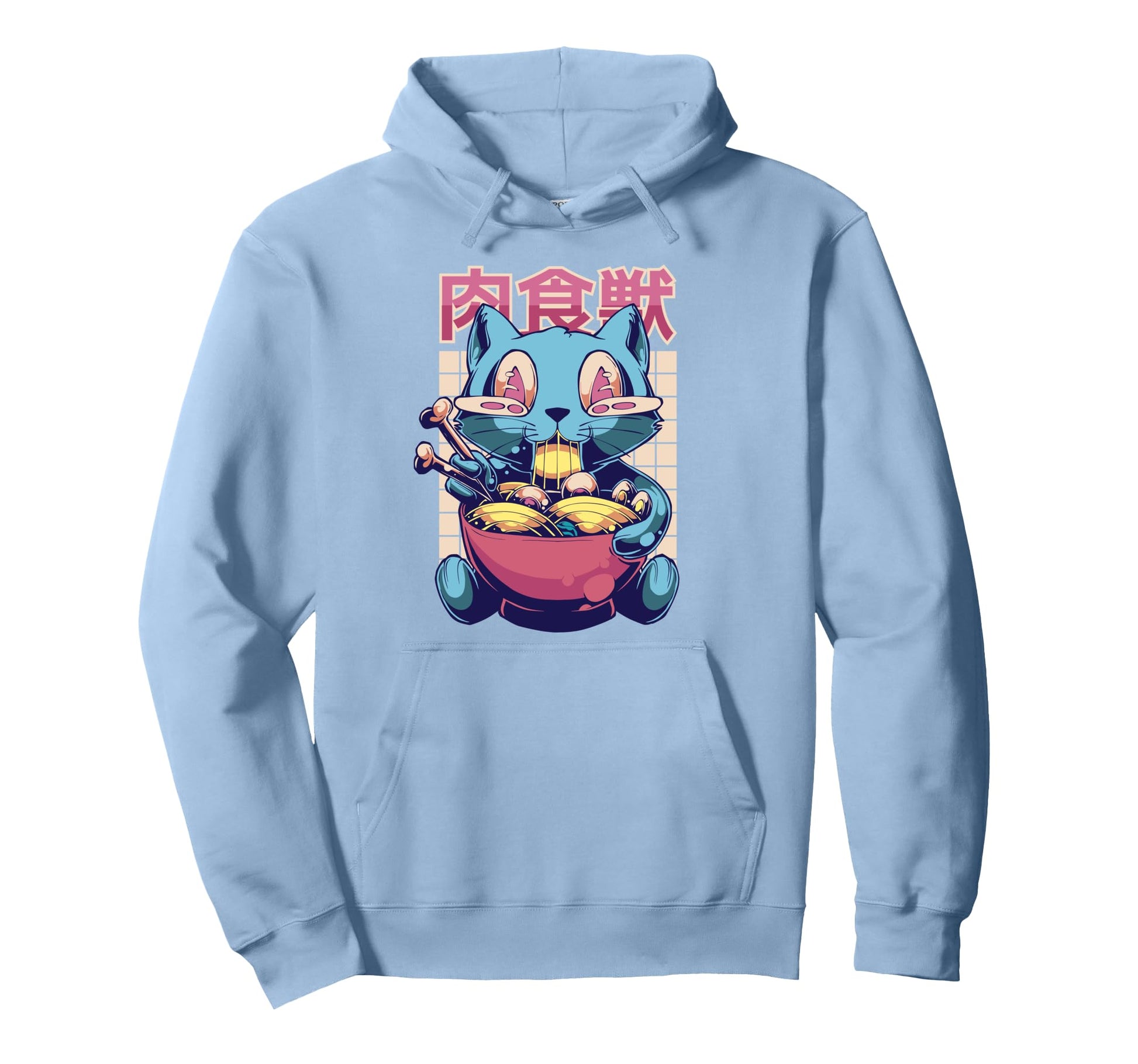 Weirdcore Vaporwave Cat Weird Ramen Hoodie - Streetwear Style for Adults - T-Shirt, Sweatshirt, Hoodie