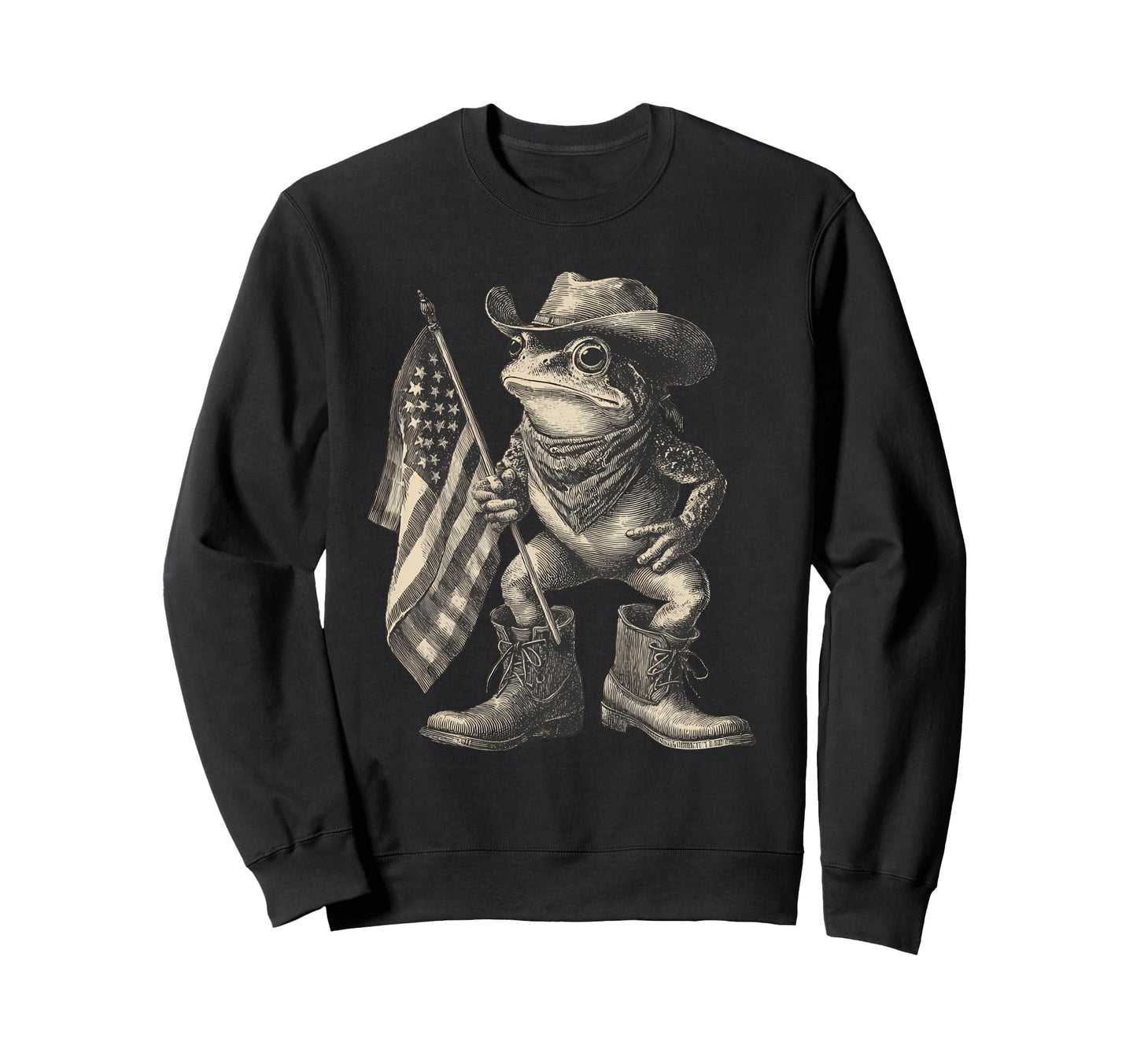 Country Cowboy Frog Toad Rodeo Cowgirl Sweatshirt - Unique Graphic Unisex - T-Shirt, Sweatshirt, Hoodie