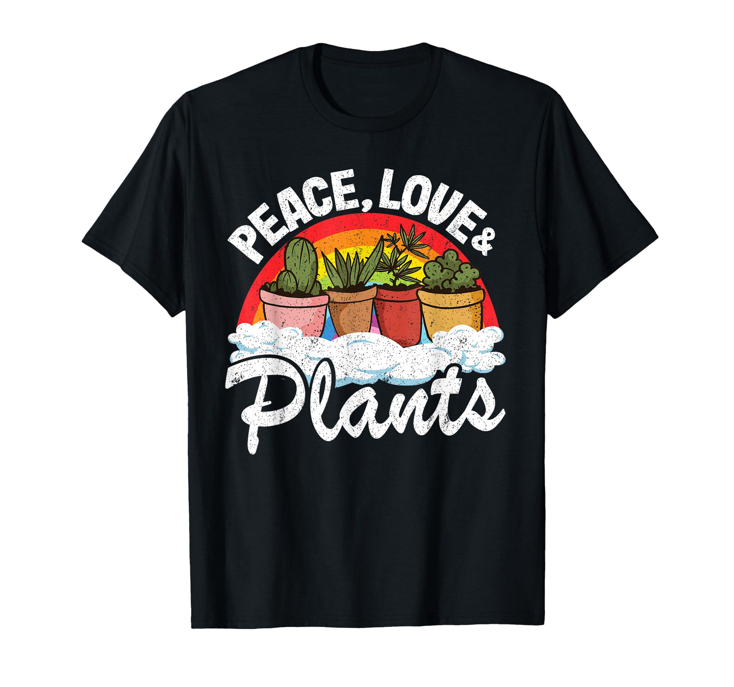 Peace Love Plants Rainbow Landscaper Plant T-Shirt - Graphic Print Unisex - T-Shirt, Sweatshirt, Hoodie