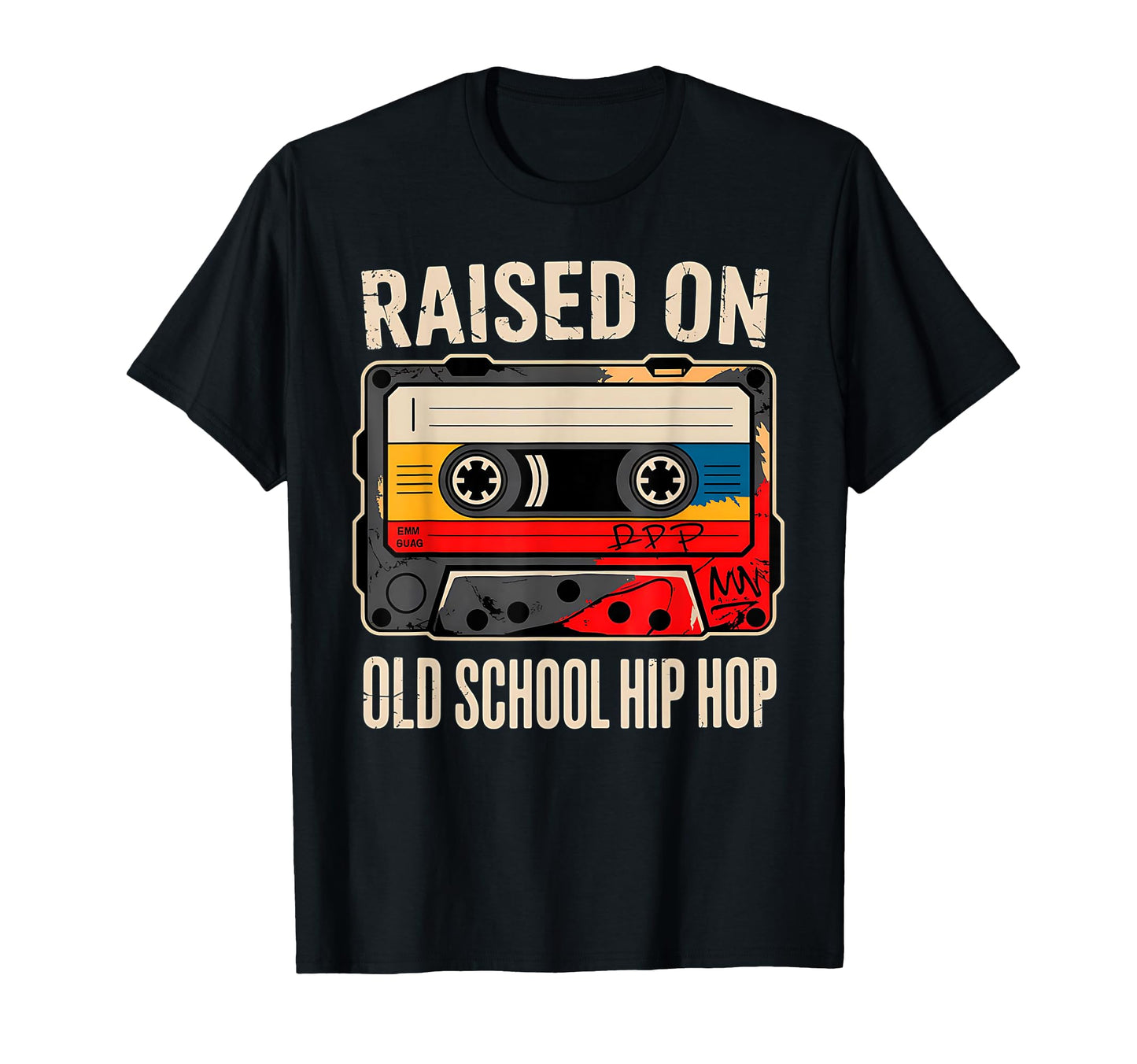 Raised Old School Hip Hop Cassette Rap T-Shirt - Unique Graphic for Adults - T-Shirt, Sweatshirt, Hoodie