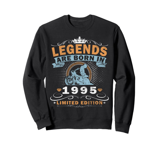 1995 Biker Motorcycle 30 Years Sweatshirt - Novelty Apparel for Adults - T-Shirt, Sweatshirt, Hoodie