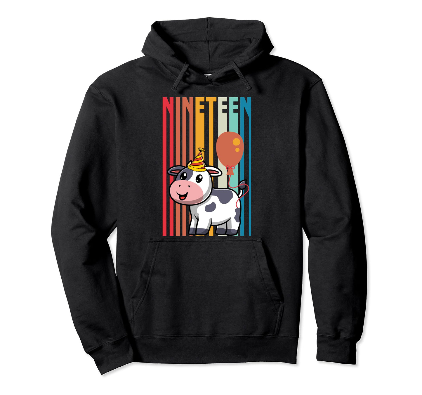 Cow Birthday Party Supply 19 Year Old Hoodie - Aesthetic Graphic Men Women - T-Shirt, Sweatshirt, Hoodie