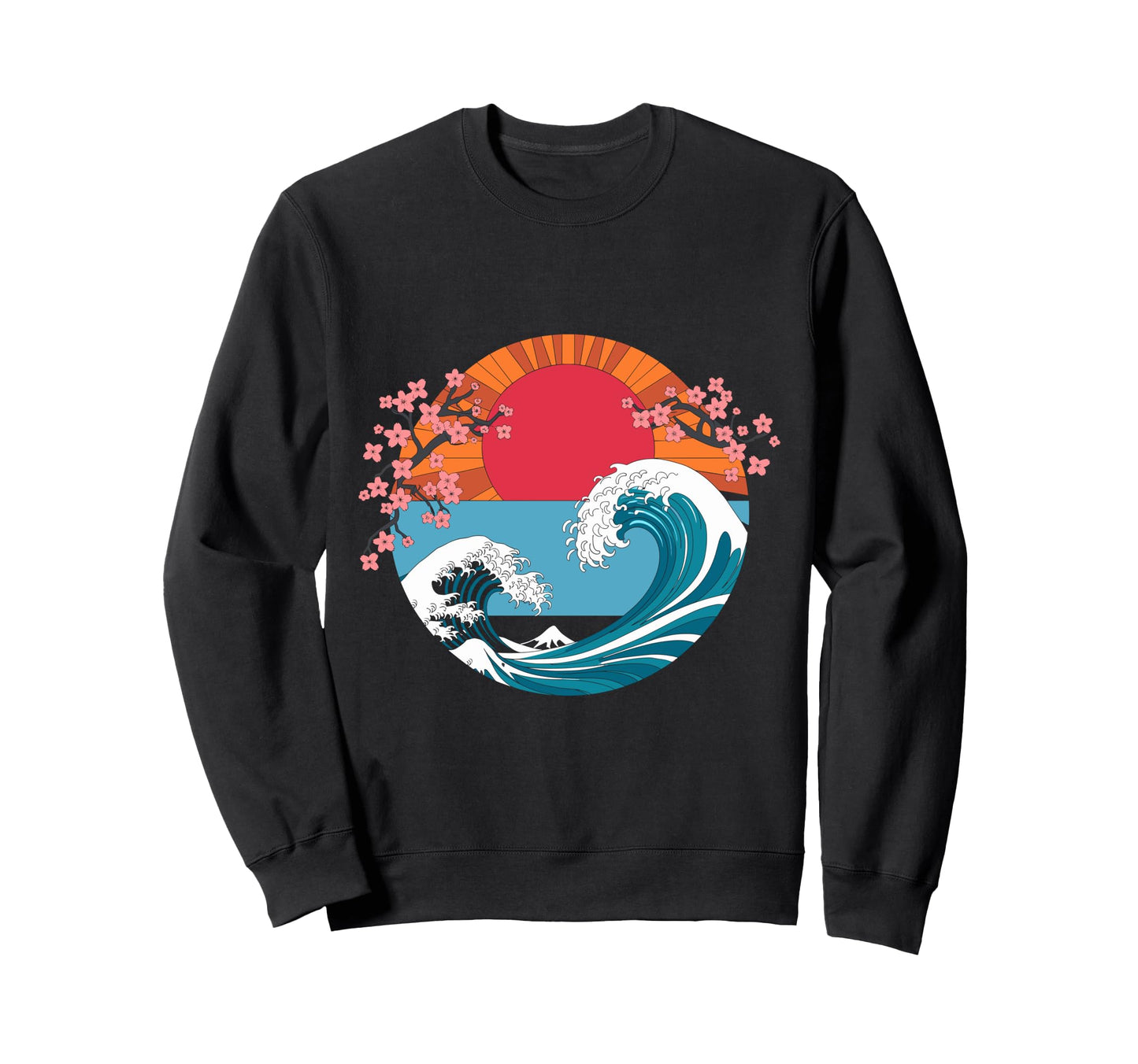 Big Wave Vaporwave Aesthetic 80S Sweatshirt - Unique Graphic Men Women - T-Shirt, Sweatshirt, Hoodie