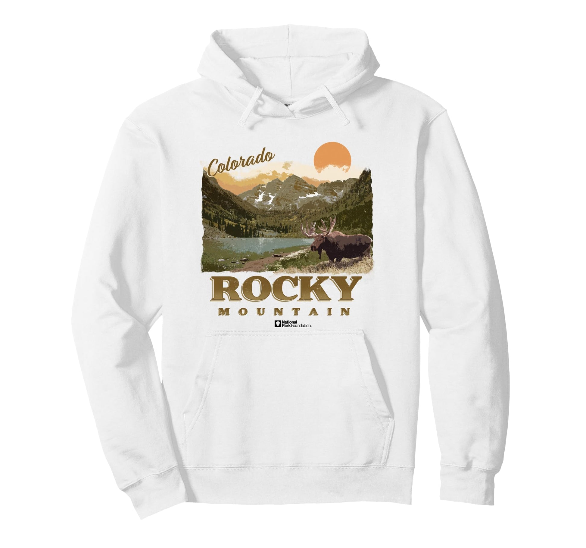 National Park Foundation Rocky Mountain Hoodie - Unique Graphic Men Women - T-Shirt, Sweatshirt, Hoodie