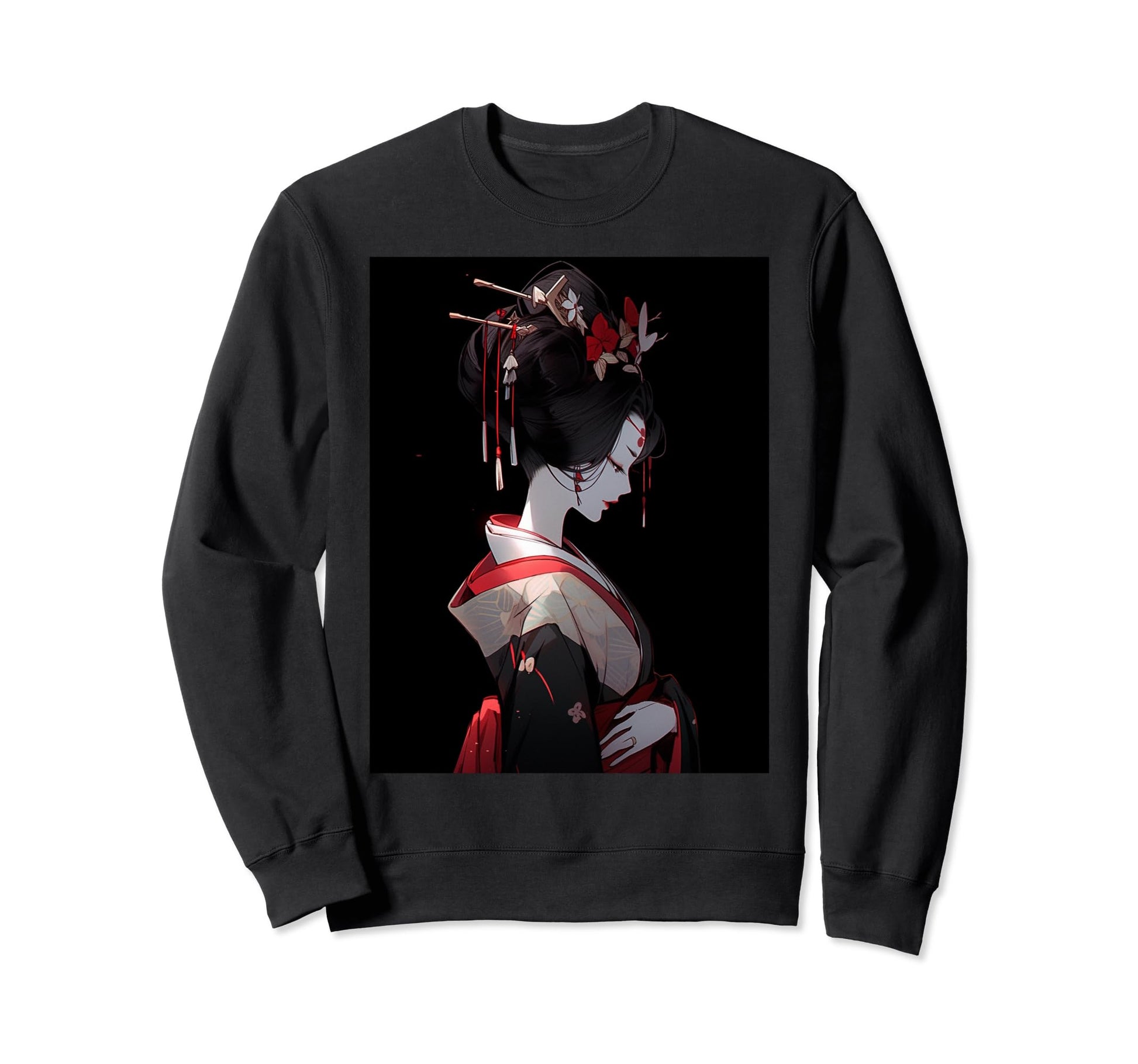 Japan Anime Mask Kitsune Samurai Sweatshirt - Streetwear Style for Adults - T-Shirt, Sweatshirt, Hoodie