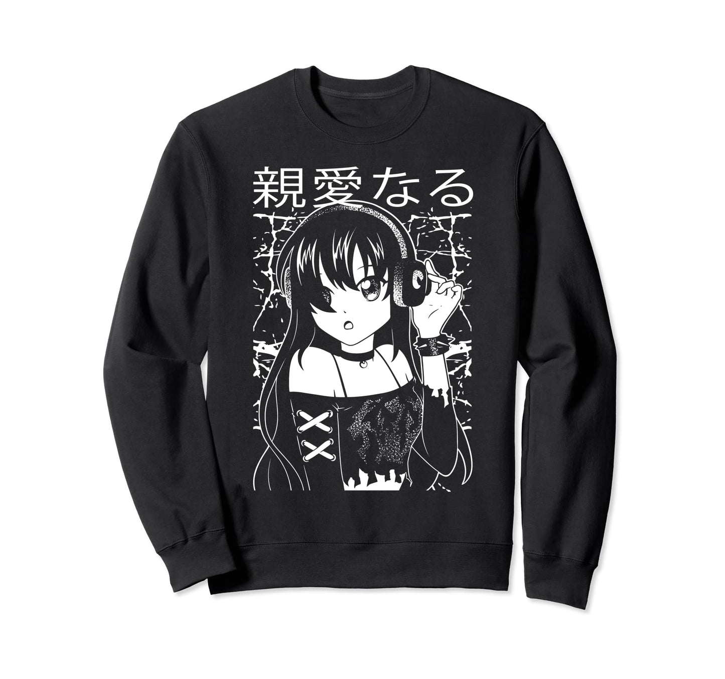 Goth Anime Japanese Aesthetic Sweatshirt - Casual Everyday Wear Men Women - T-Shirt, Sweatshirt, Hoodie