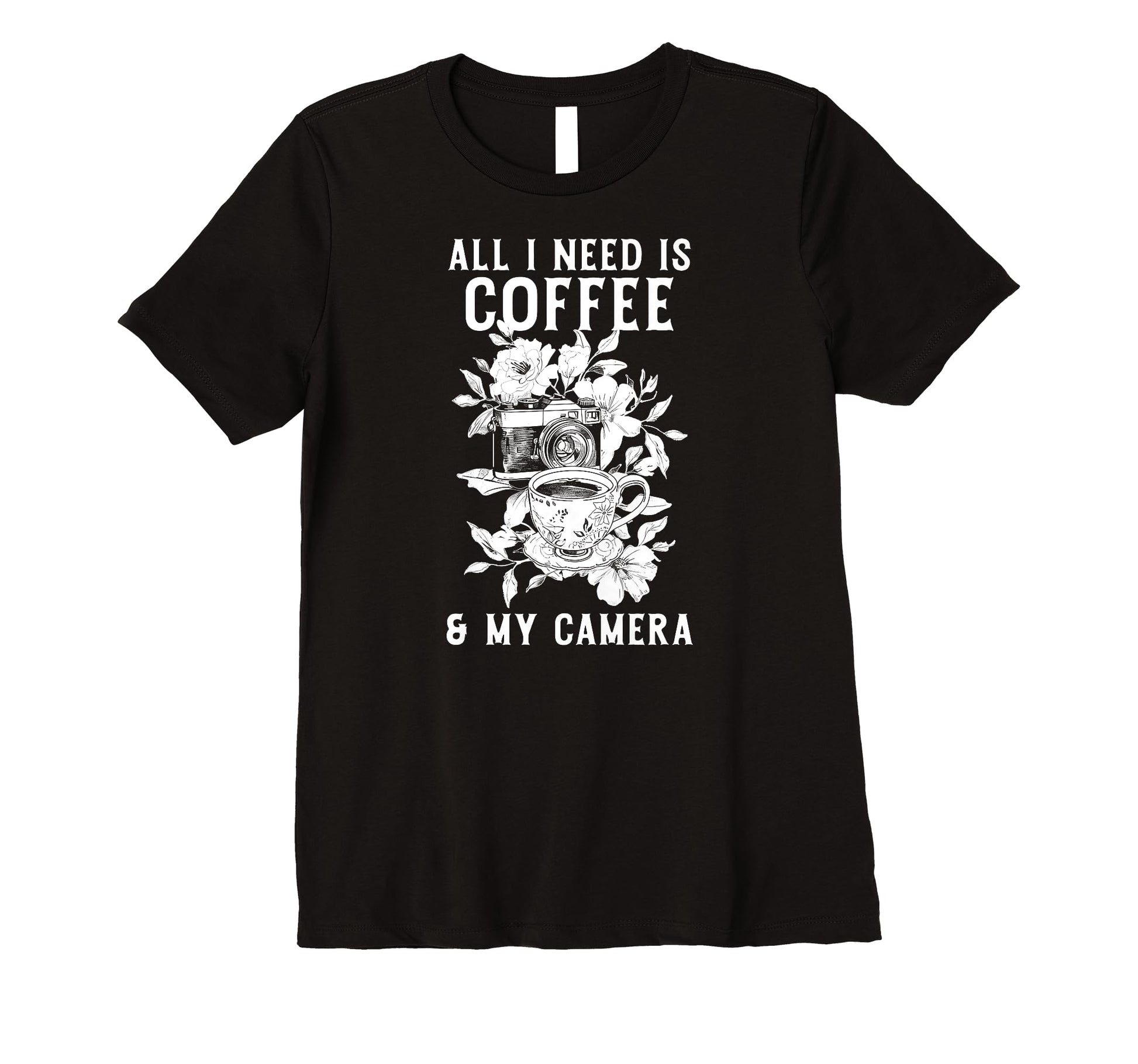 Womens Coffee Camera Photographer T-Shirt - Casual Everyday Wear Unisex - T-Shirt, Sweatshirt, Hoodie