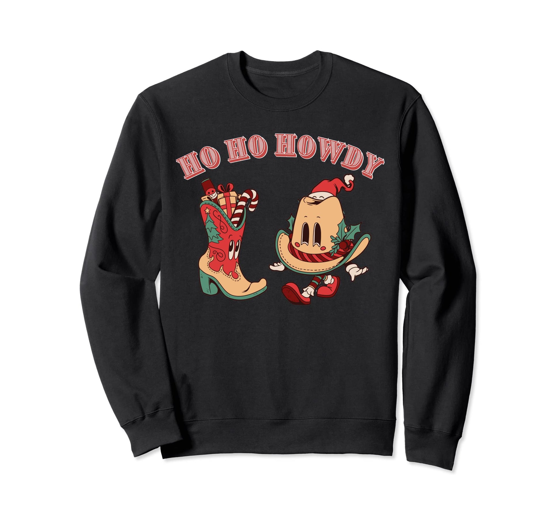 Western Aesthetic Howdy Cowboy Hat Sweatshirt - Custom Art Print Men Women - T-Shirt, Sweatshirt, Hoodie