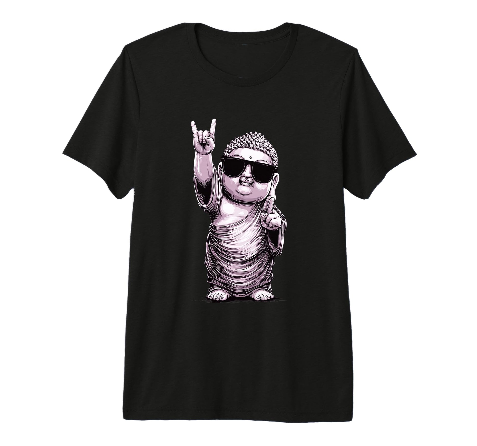 Buddha Peace Sign Rock Tri Blend T-Shirt - Trendy Graphic Men Women - T-Shirt, Sweatshirt, Hoodie