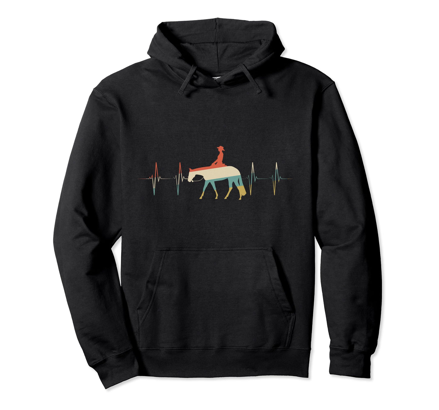 Western Pleasure Heartbeat Ecg Ekg Hoodie - Graphic Print for Adults - T-Shirt, Sweatshirt, Hoodie