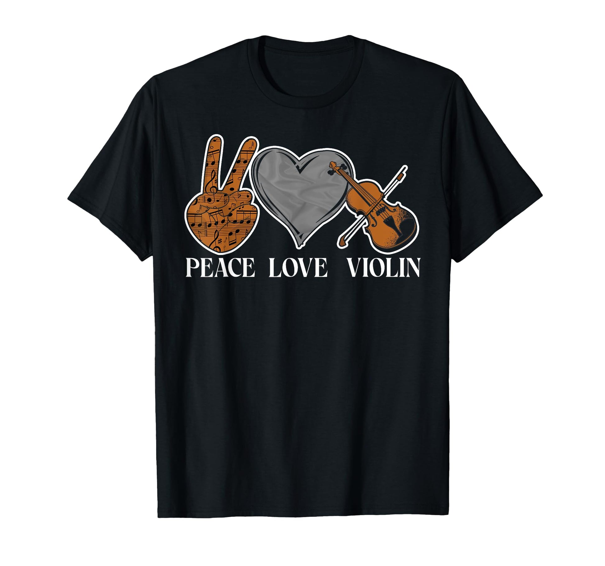 Violin Violinist Peace Love Violin T-Shirt - Novelty Apparel for Adults - T-Shirt, Sweatshirt, Hoodie