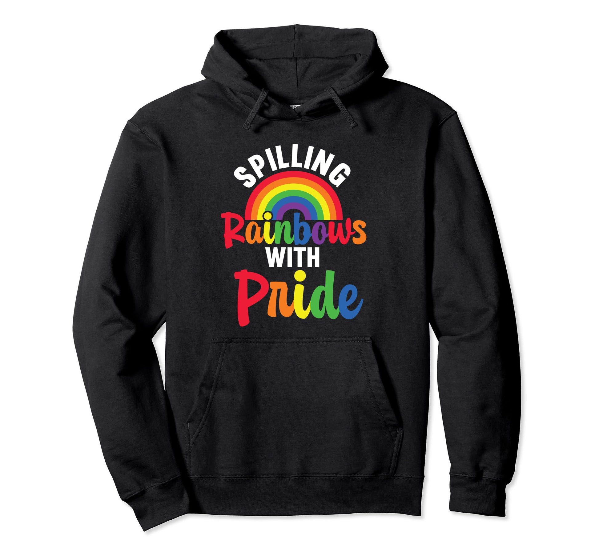 Lgbt Rainbow Paint Splatters Funny Hoodie - Unique Graphic for Adults - T-Shirt, Sweatshirt, Hoodie