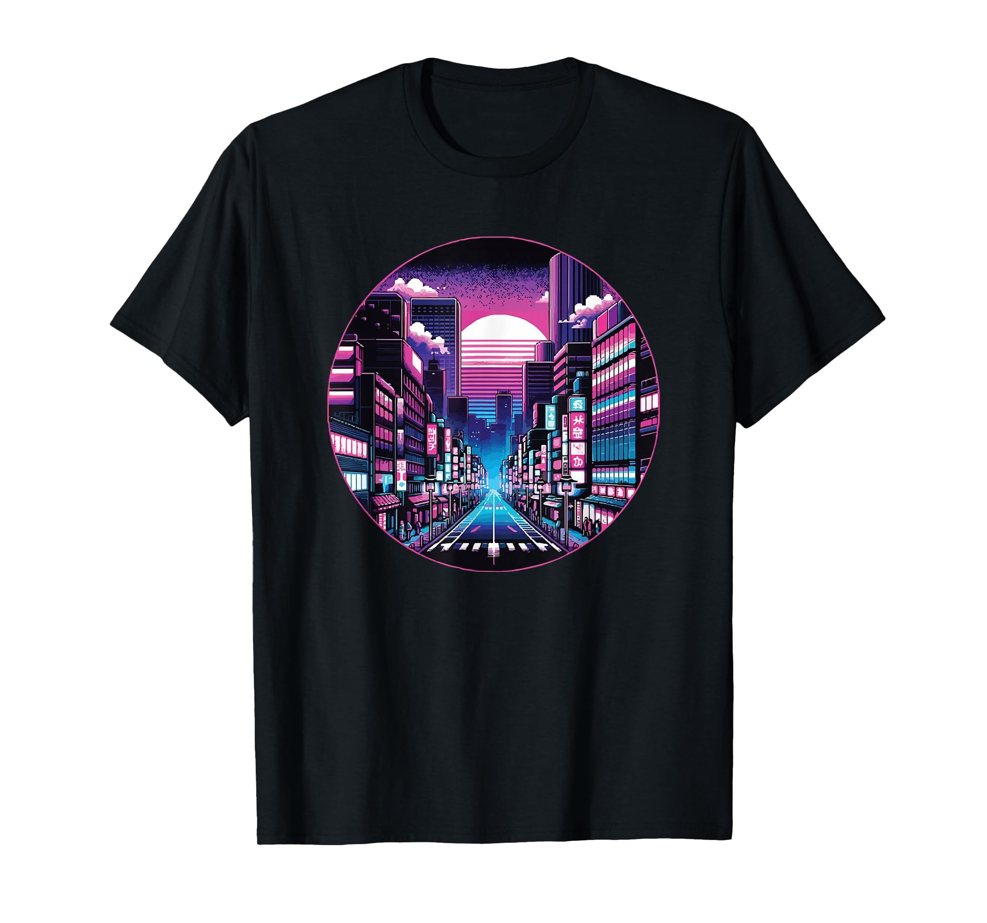 Tokyo Streets Nightscape Pixel T-Shirt - Streetwear Style Men Women - T-Shirt, Sweatshirt, Hoodie
