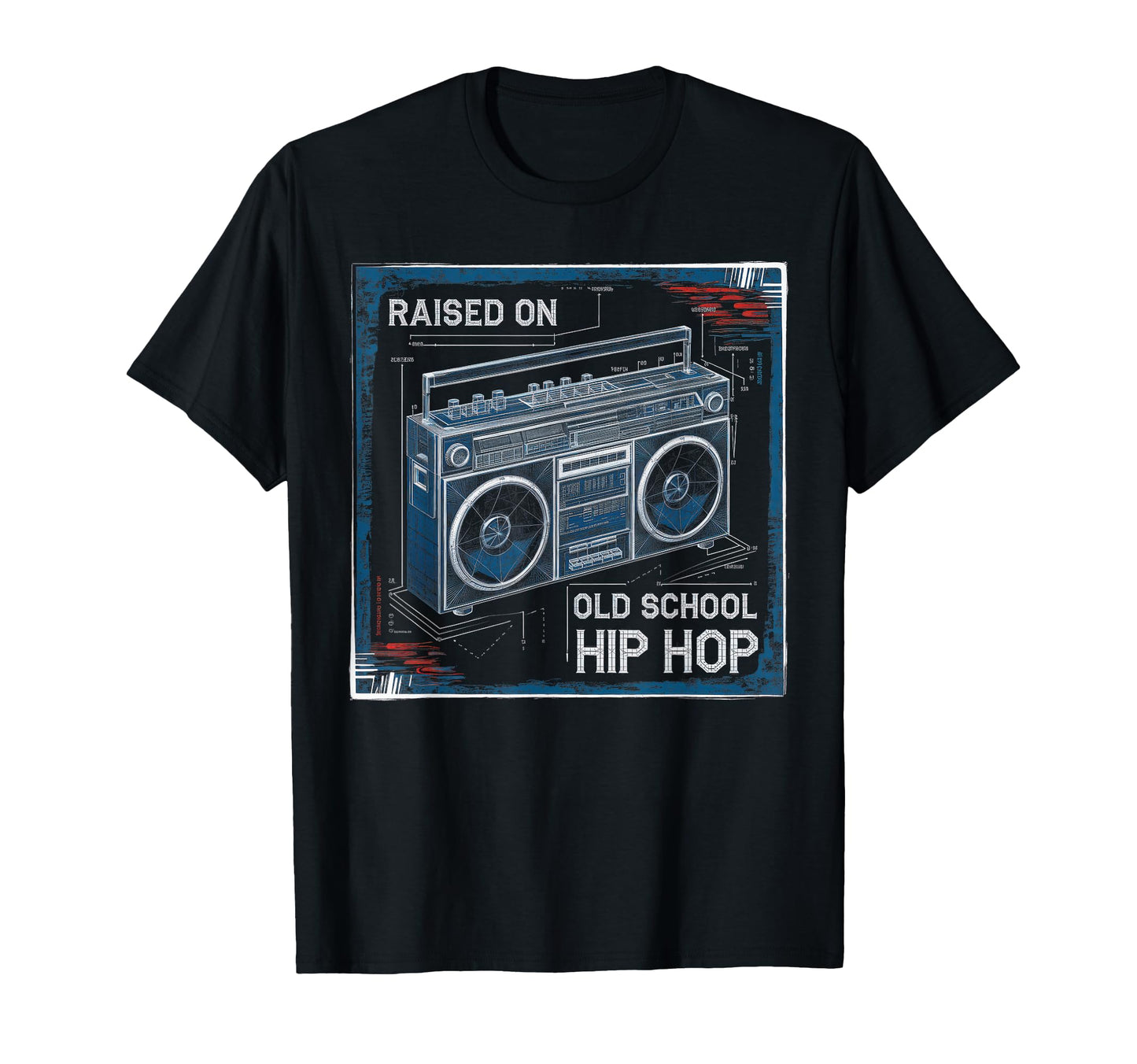 Raised Old School Hip Hop Cassette T-Shirt - Custom Art Print Men Women - T-Shirt, Sweatshirt, Hoodie