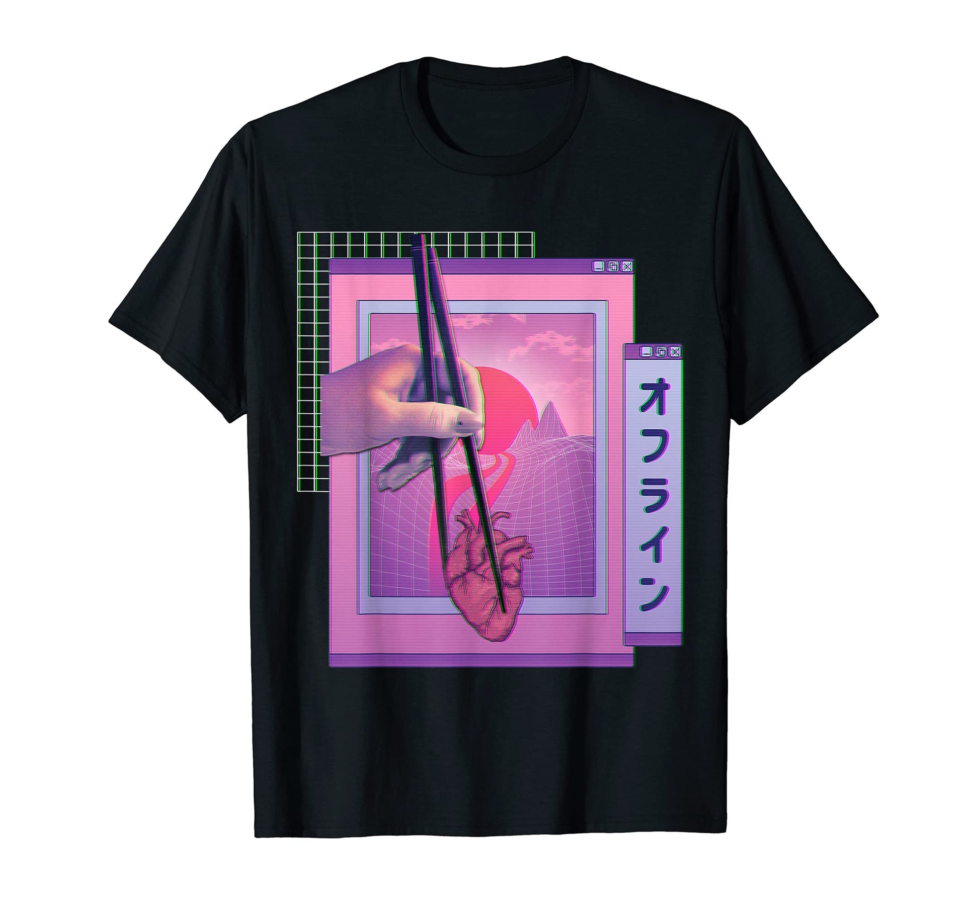Japanese Offline Vaporwave Aesthetic T-Shirt - Aesthetic Graphic Unisex - T-Shirt, Sweatshirt, Hoodie