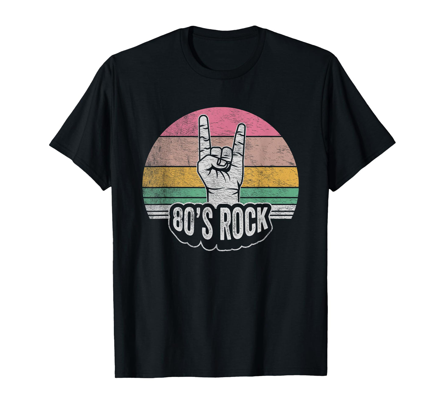 80S Rock Hand Gesture Colors T-Shirt - Minimalist Print for Adults - T-Shirt, Sweatshirt, Hoodie