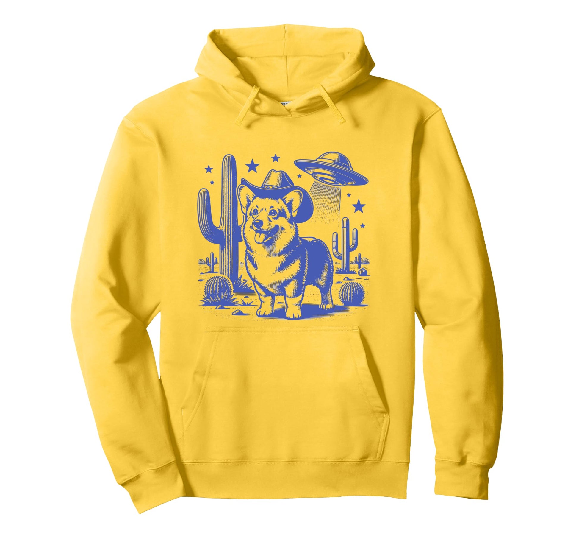 Corgi Cowboy Dog Ufo Western Corgi Dog Hoodie - Novelty Apparel Men Women - T-Shirt, Sweatshirt, Hoodie
