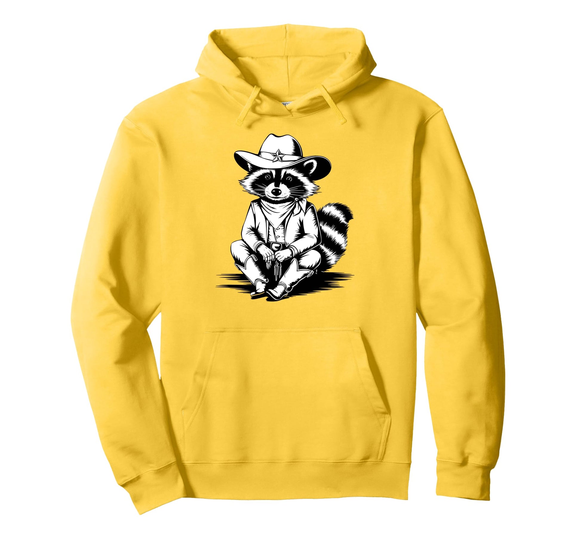 Raccoon Cowboy Trash Panda Western Hoodie - Graphic Print for Adults - T-Shirt, Sweatshirt, Hoodie