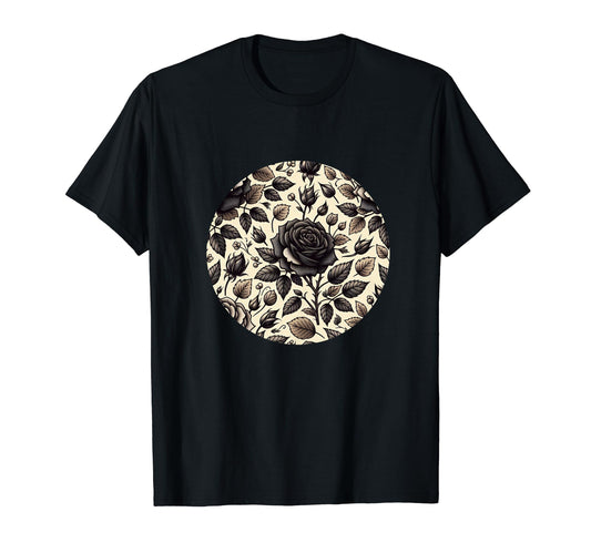 Black Roses Flower Pattern Black Roses T-Shirt - Trendy Graphic Men Women - T-Shirt, Sweatshirt, Hoodie
