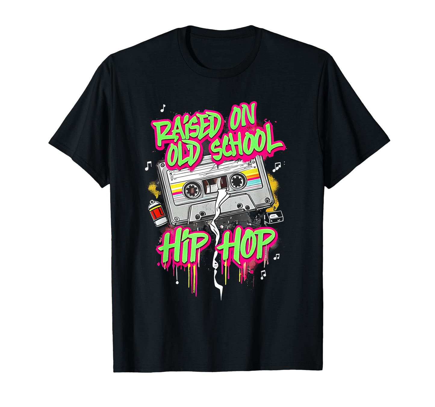 Raised Oldschool Hip Hop Cassette T-Shirt - Fun Novelty Design Unisex - T-Shirt, Sweatshirt, Hoodie