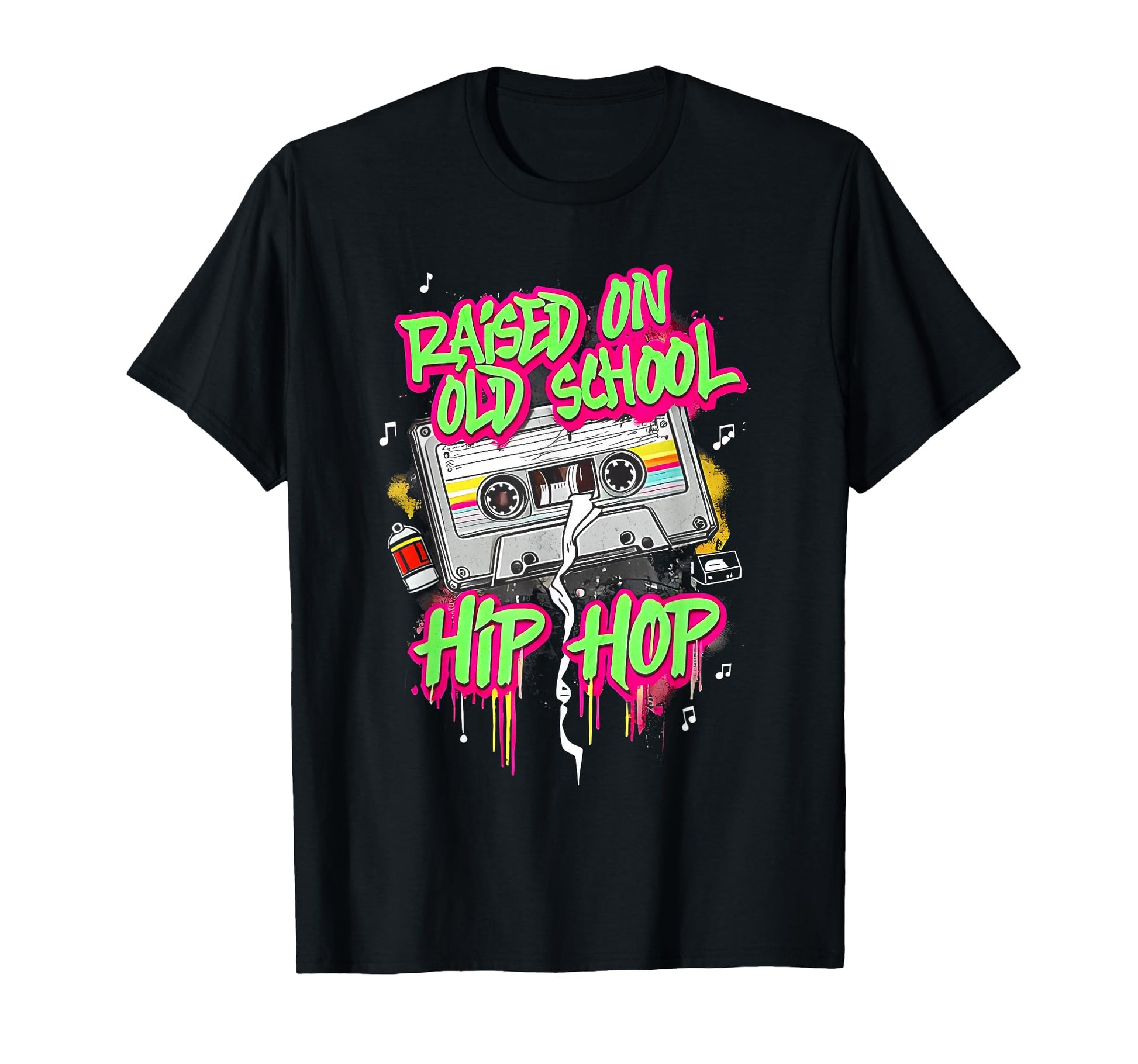 Raised Oldschool Hip Hop Cassette T-Shirt - Fun Novelty Design Unisex - T-Shirt, Sweatshirt, Hoodie