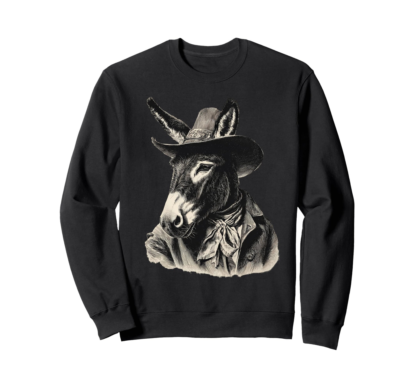 Donkey Cowboy Rodeo Cowgirl Western Sweatshirt - Custom Art Print Unisex - T-Shirt, Sweatshirt, Hoodie