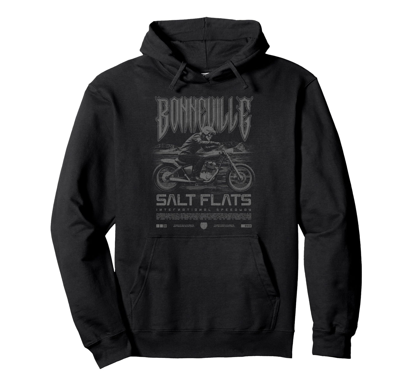 Bonneville Salt Flats Motorcycle Hoodie - Minimalist Print Men Women - T-Shirt, Sweatshirt, Hoodie