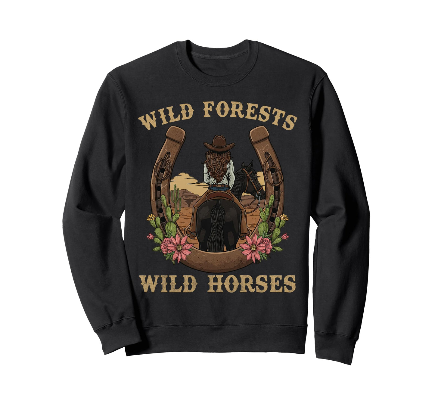 Wild Flowers Wild Horses Rodeo Sweatshirt - Custom Art Print for Adults - T-Shirt, Sweatshirt, Hoodie