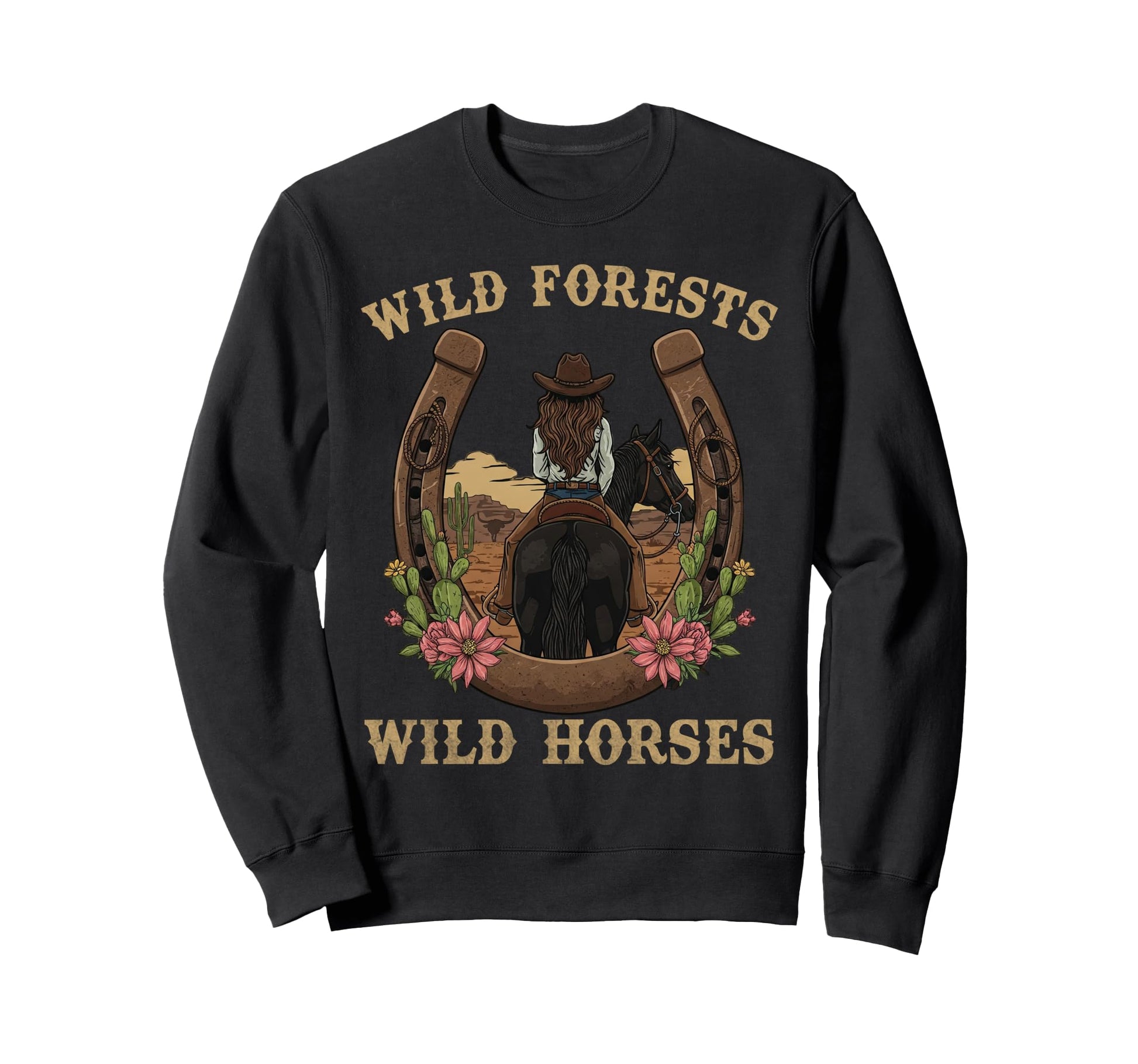 Wild Flowers Wild Horses Rodeo Sweatshirt - Custom Art Print for Adults - T-Shirt, Sweatshirt, Hoodie