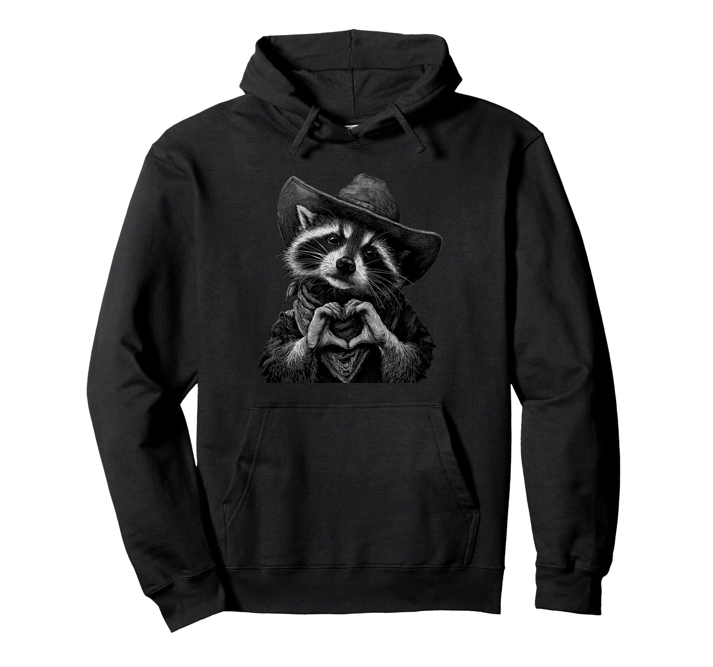 Raccoon Cowboy Trash Panda Cowgirl Hoodie - Fun Novelty Design Unisex - T-Shirt, Sweatshirt, Hoodie