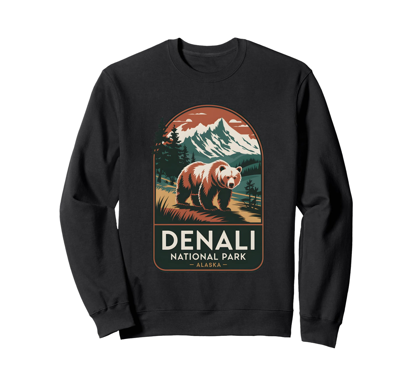 Denali National Park Grizzly Bear Sweatshirt - Novelty Apparel Unisex - T-Shirt, Sweatshirt, Hoodie