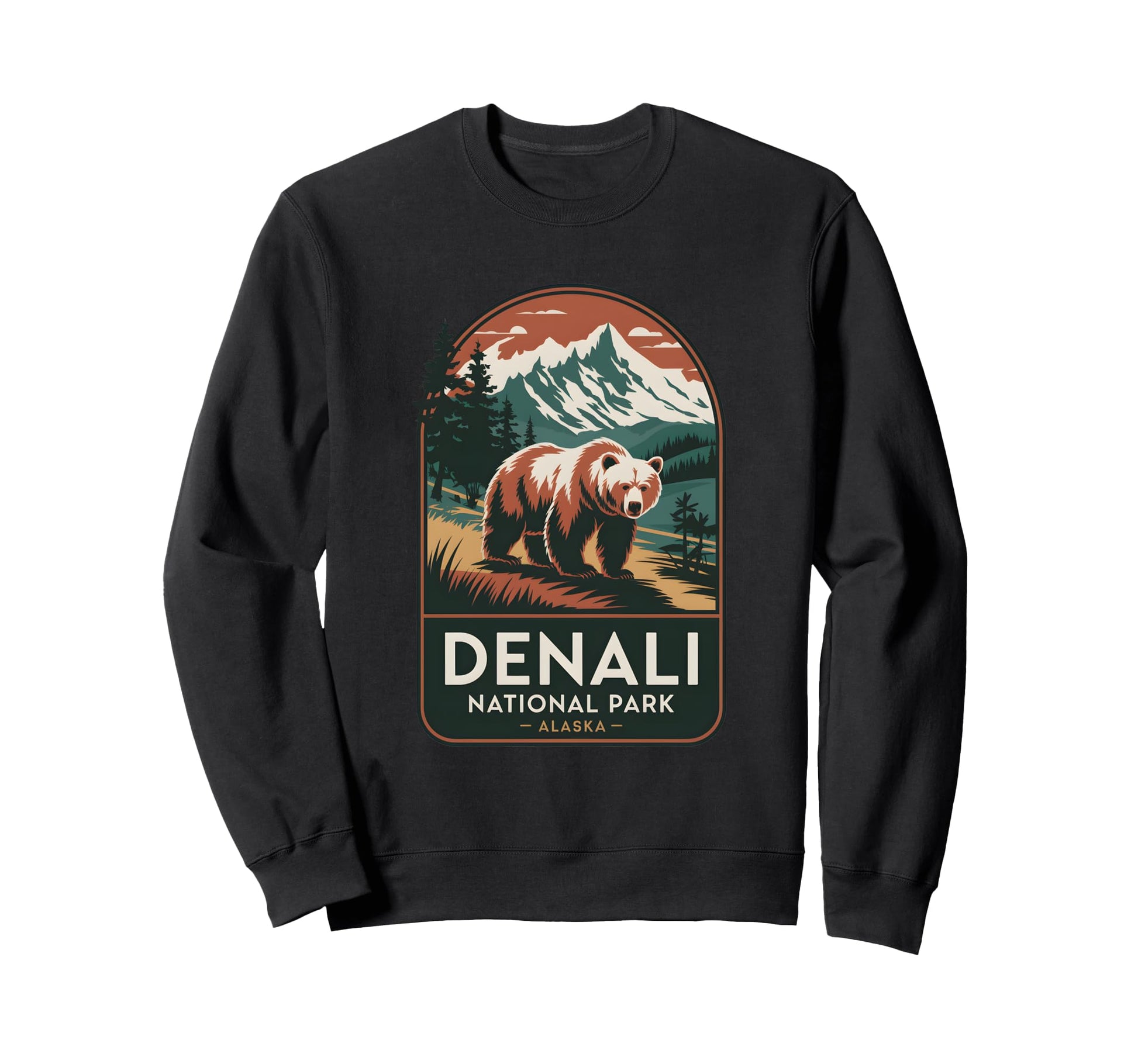 Denali National Park Grizzly Bear Sweatshirt - Novelty Apparel Unisex - T-Shirt, Sweatshirt, Hoodie