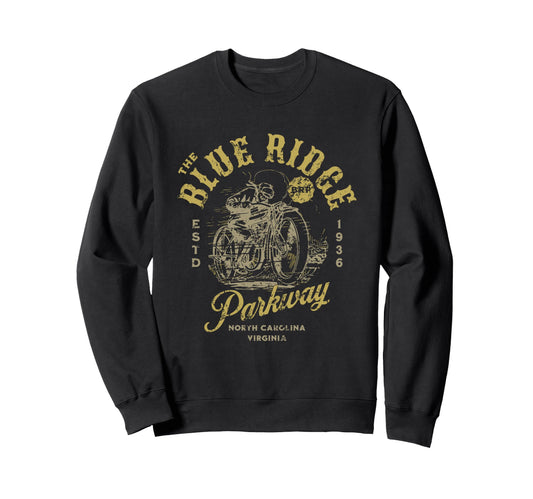 Blue Ridge Parkway Motorcycle Sweatshirt - Custom Art Print Unisex - T-Shirt, Sweatshirt, Hoodie