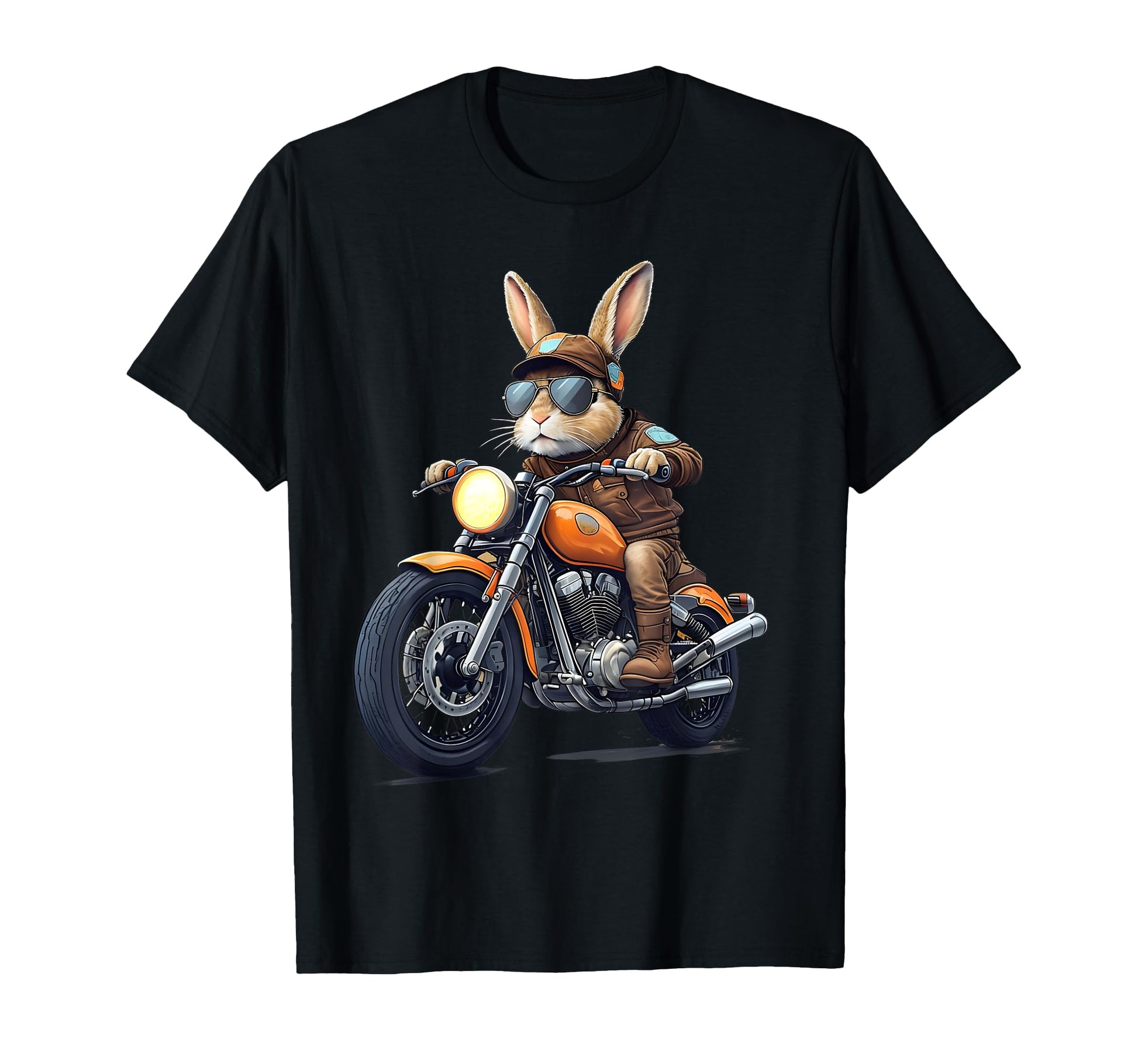 Happy Easter Day Motorbike Bunny T-Shirt - Minimalist Print Men Women - T-Shirt, Sweatshirt, Hoodie