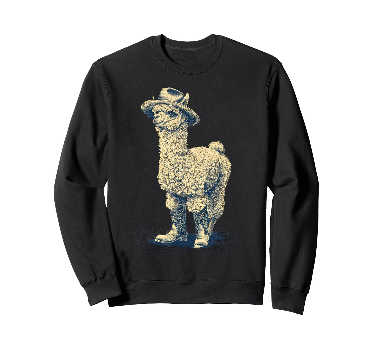 Llama Cowboy Rodeo Cowgirl Western Sweatshirt - Novelty Apparel for Adults - T-Shirt, Sweatshirt, Hoodie
