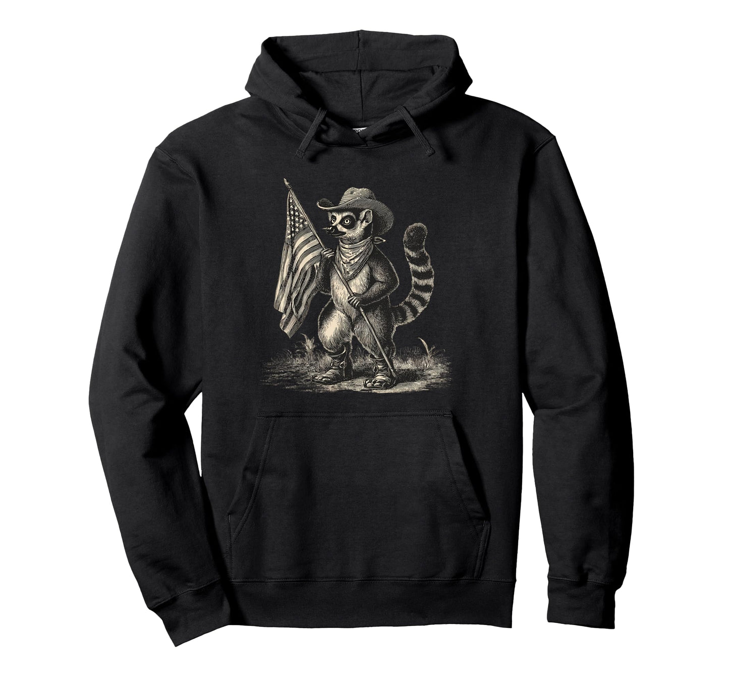 Lemur Cowboy Rodeo Cowgirl Western Hoodie - Minimalist Print for Adults - T-Shirt, Sweatshirt, Hoodie