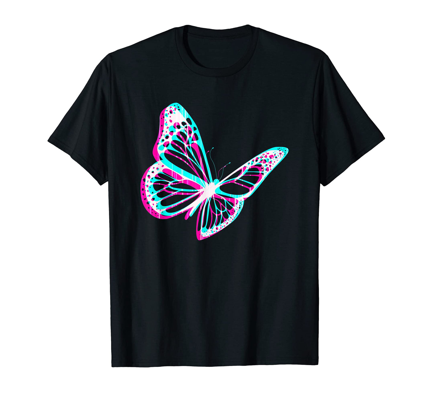 Minimalistic Aesthetic Butterfly Glitch T-Shirt - Custom Art Print Unisex - T-Shirt, Sweatshirt, Hoodie