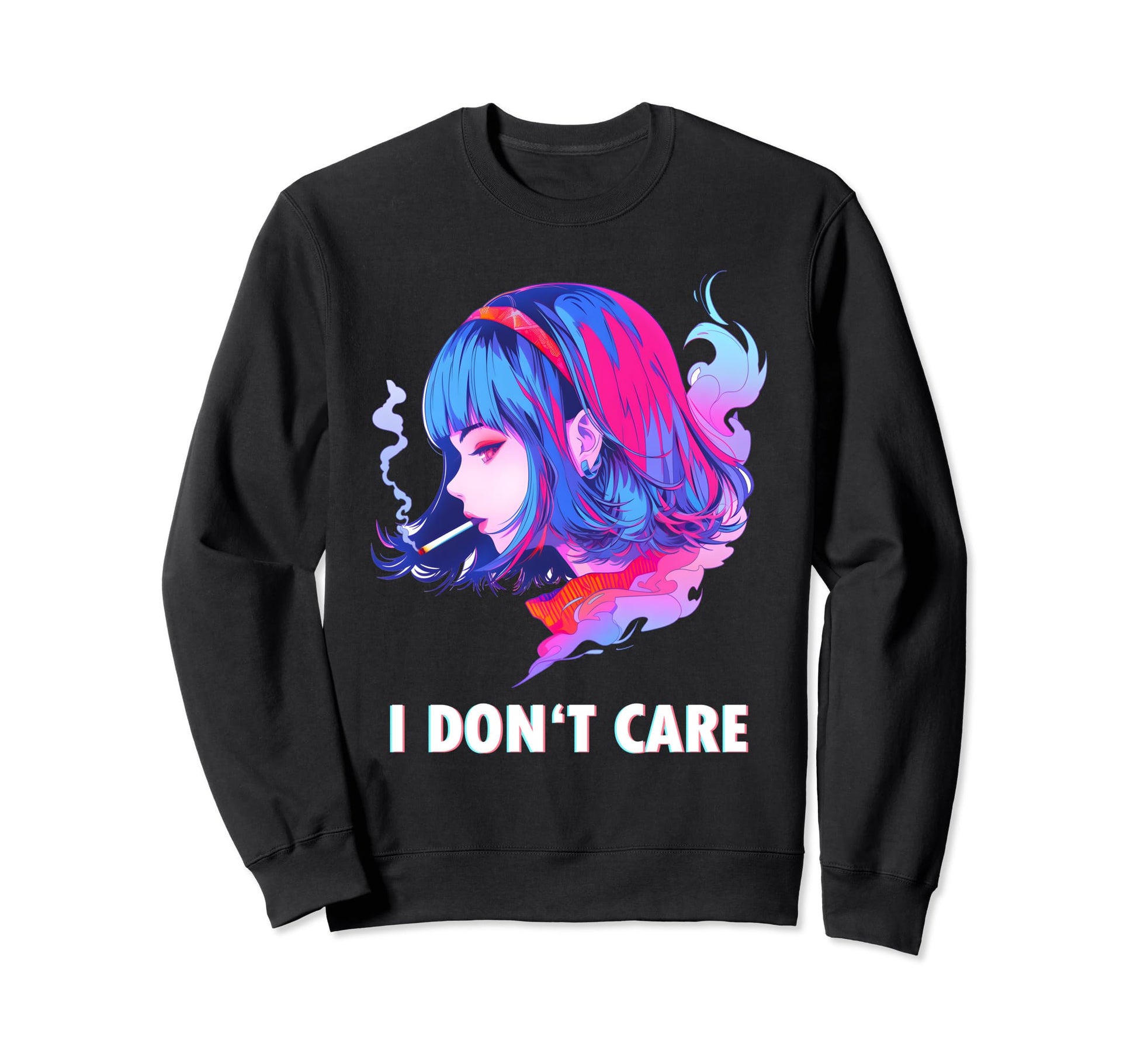 Aesthetic Vaporwave Sad Face Japanese Sweatshirt - Trendy Graphic Unisex - T-Shirt, Sweatshirt, Hoodie