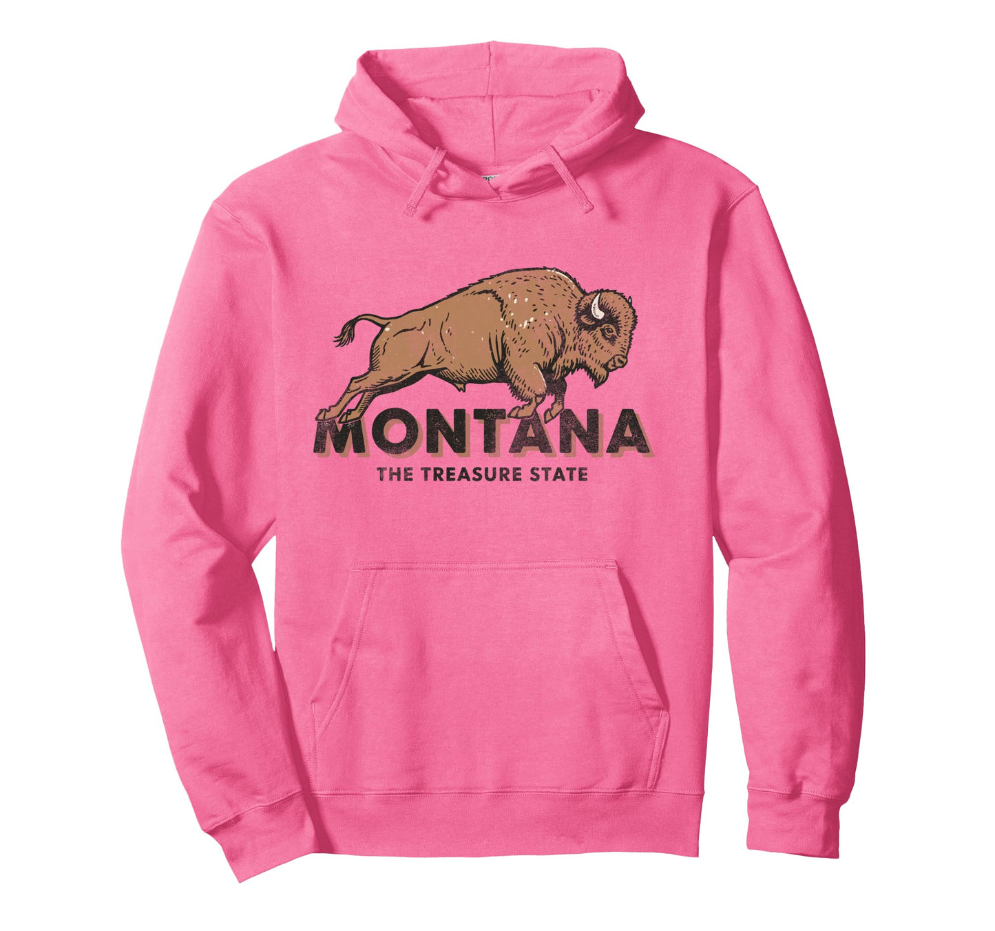 Montana Buffalo Distressed Western Hoodie - Streetwear Style for Adults - T-Shirt, Sweatshirt, Hoodie