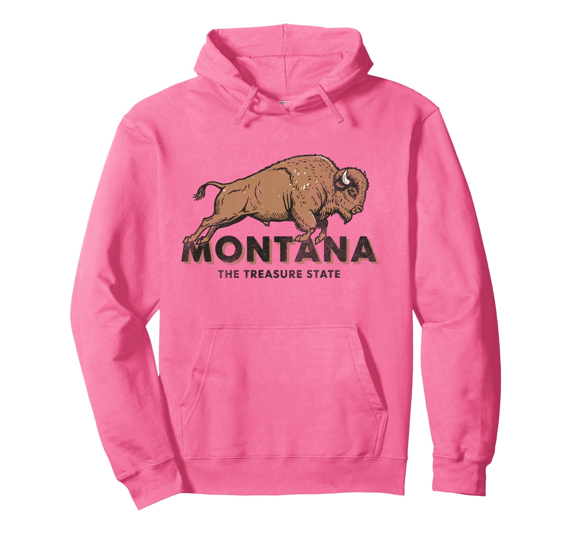 Montana Buffalo Distressed Western Hoodie - Streetwear Style for Adults - T-Shirt, Sweatshirt, Hoodie