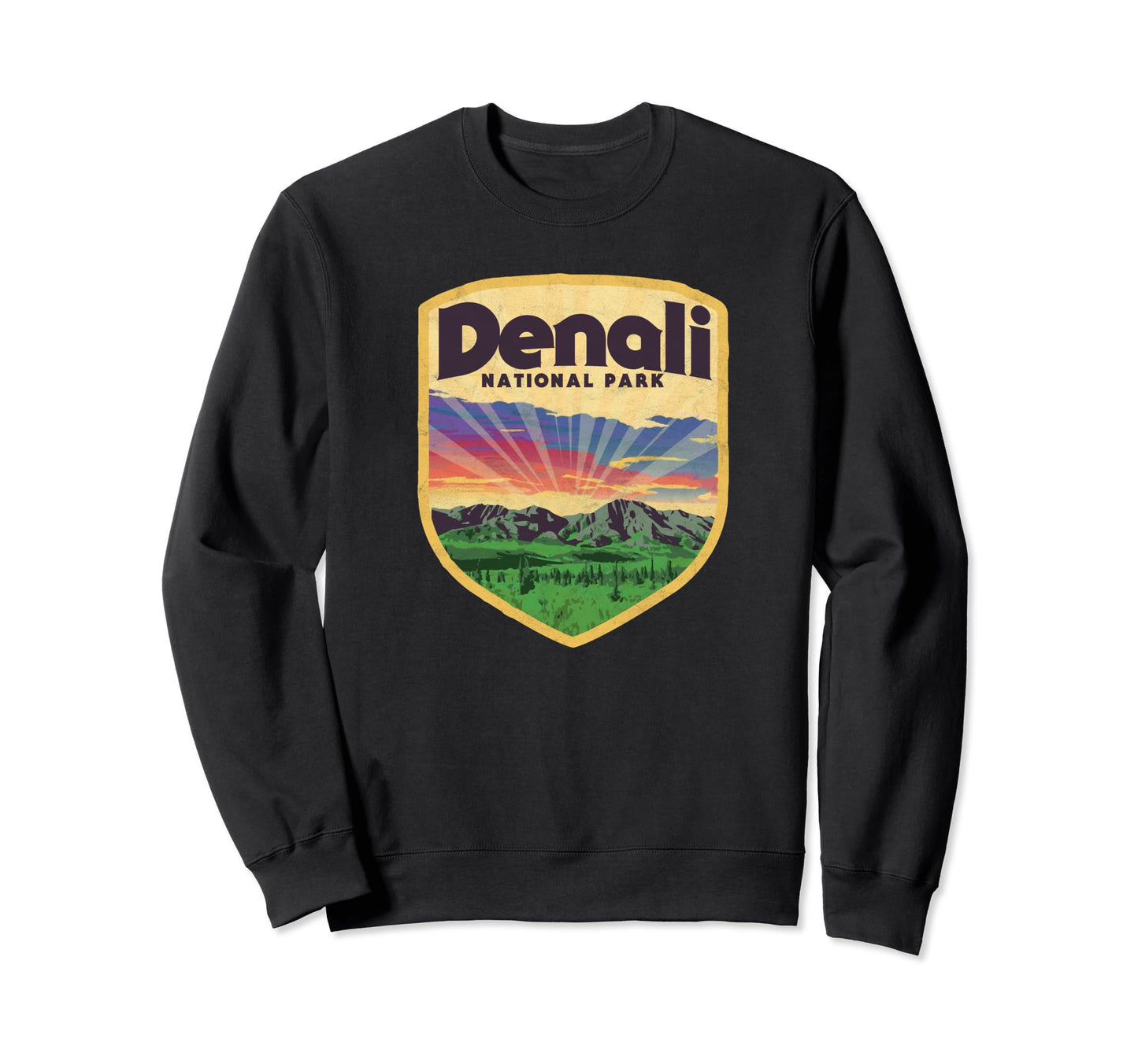Denali National Park Alaska 80S Sweatshirt - Unique Graphic Unisex - T-Shirt, Sweatshirt, Hoodie