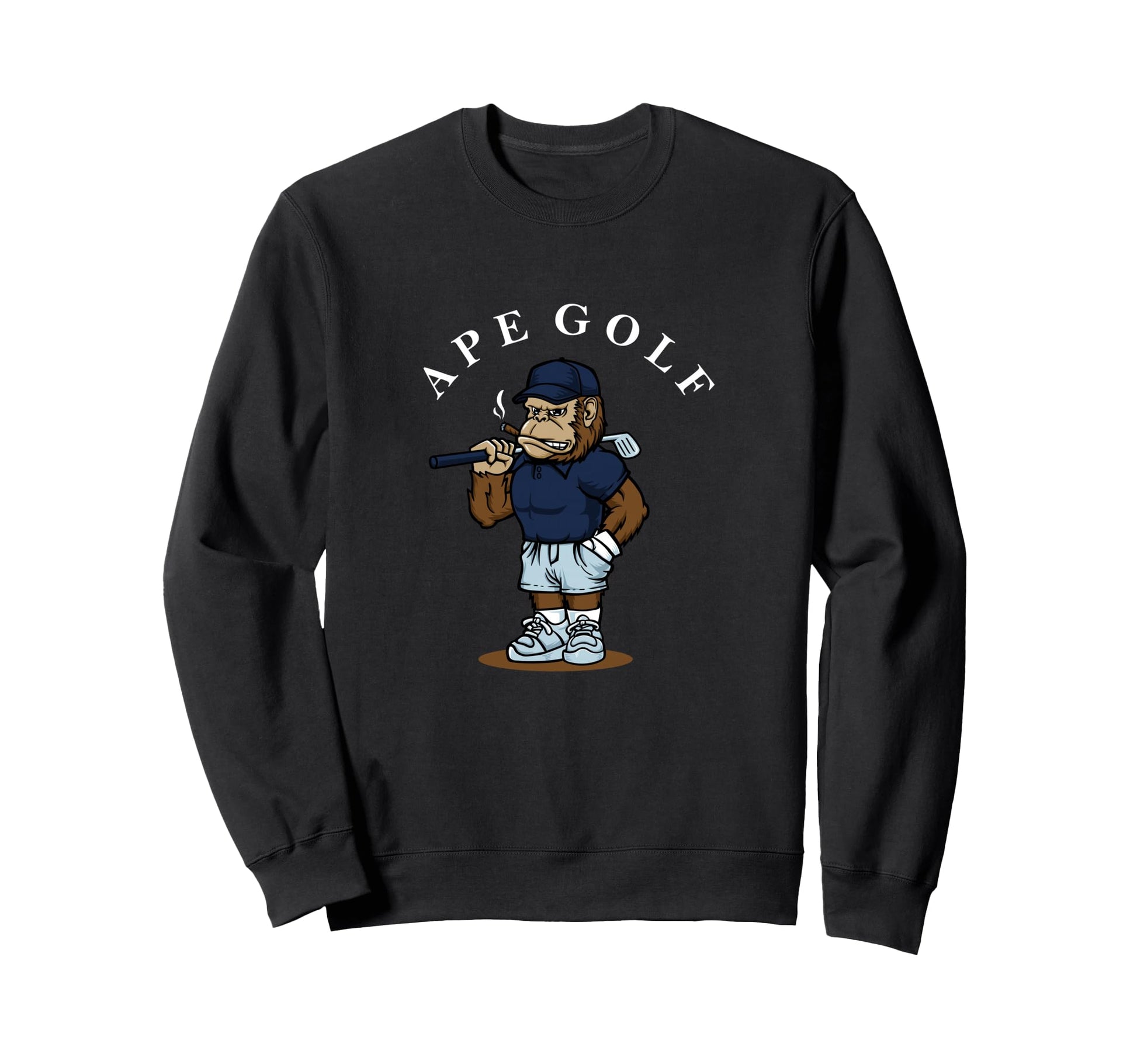 Ape Golf Aesthetic Edgy Streetwear Sweatshirt - Graphic Print for Adults - T-Shirt, Sweatshirt, Hoodie