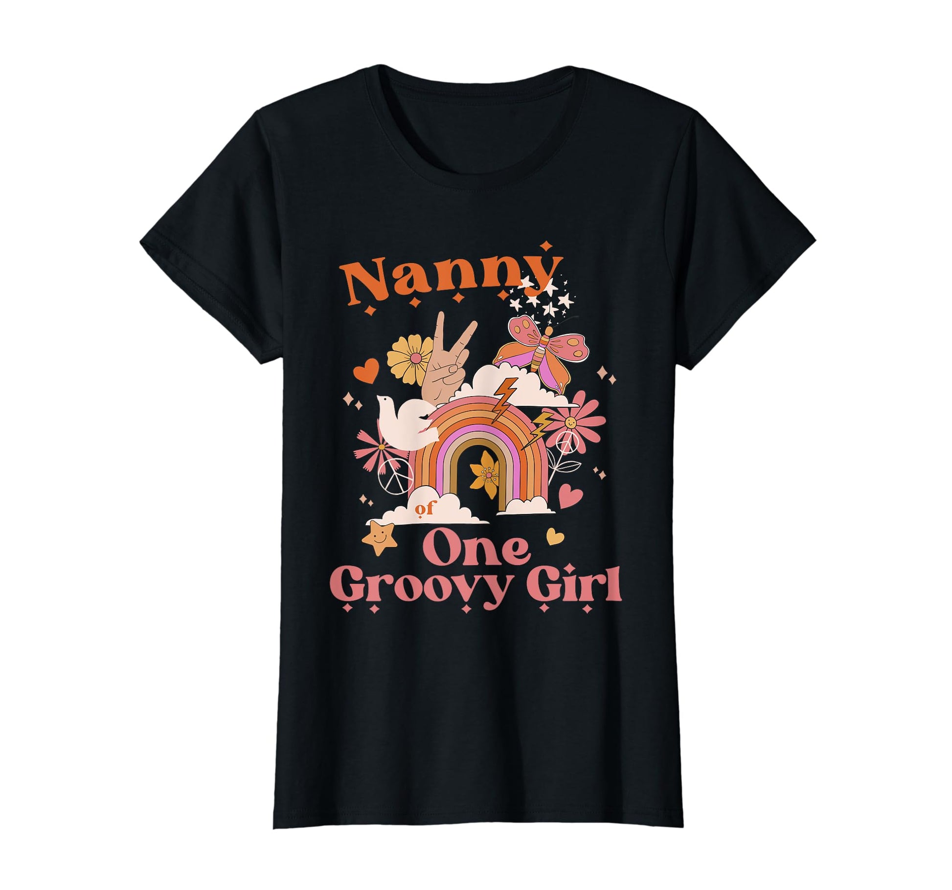 Nanny One Groovy Boho Hippie Rainbow T-Shirt - Minimalist Print Unisex - T-Shirt, Sweatshirt, Hoodie