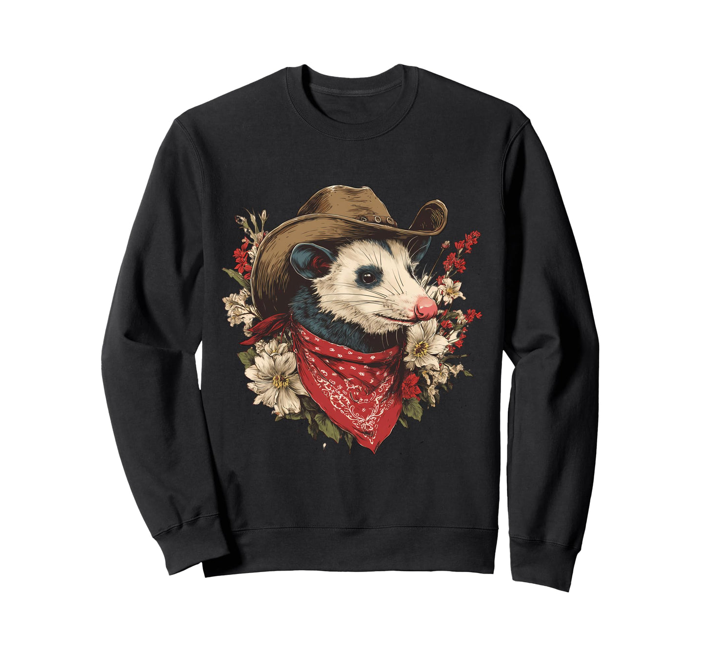 Opossum Cowboy Rodeo Cowgirl Sweatshirt - Casual Everyday Wear Unisex - T-Shirt, Sweatshirt, Hoodie