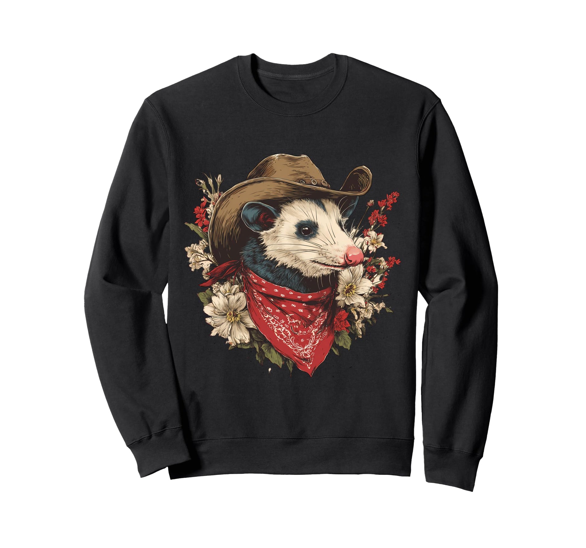 Opossum Cowboy Rodeo Cowgirl Sweatshirt - Casual Everyday Wear Unisex - T-Shirt, Sweatshirt, Hoodie