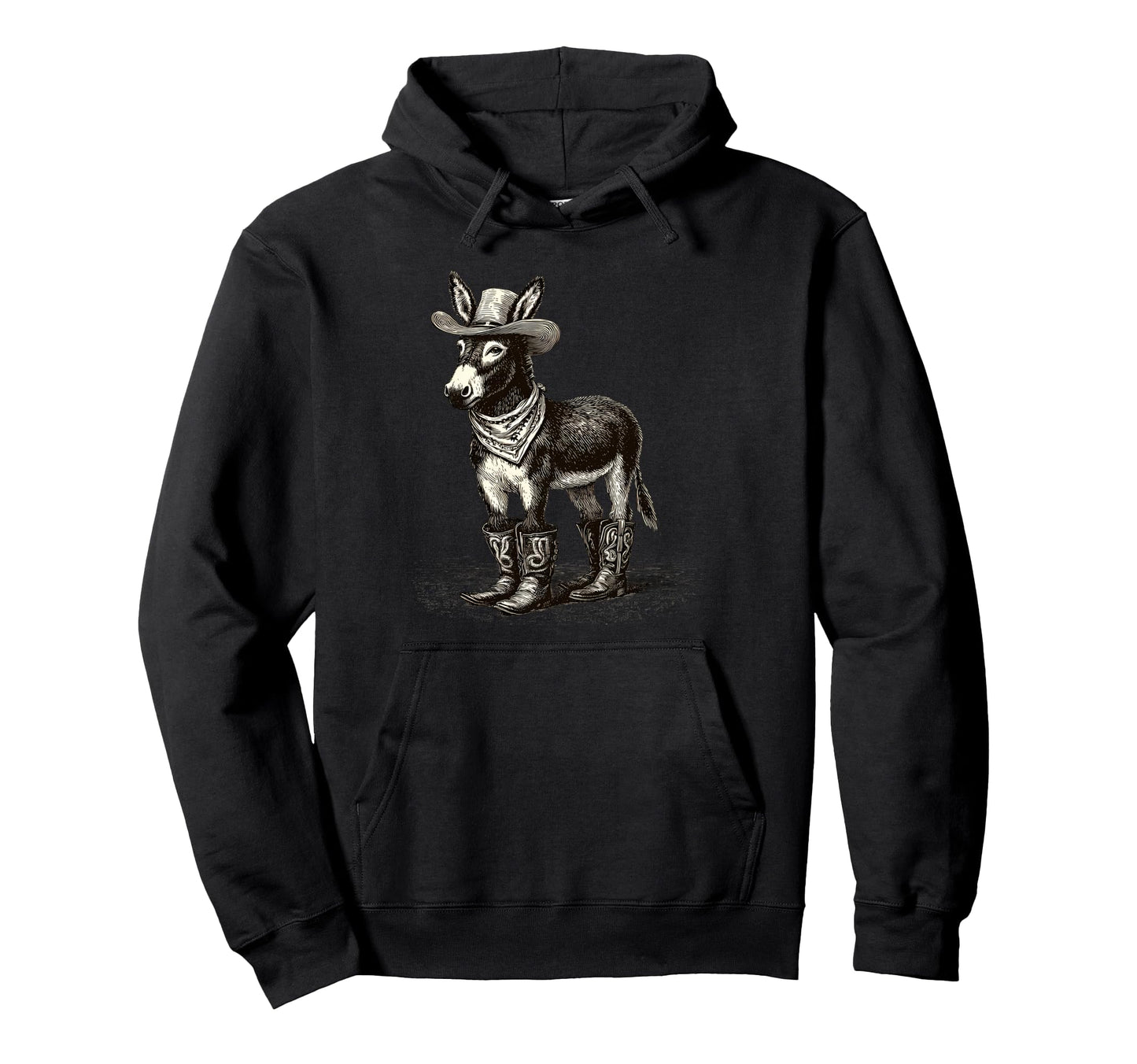 Country Cowboy Donkey Rodeo Cowgirl Hoodie - Trendy Graphic for Adults - T-Shirt, Sweatshirt, Hoodie