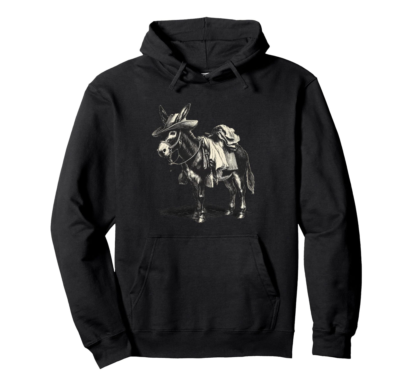 Donkey Cowboy Rodeo Cowgirl Western Hoodie - Fun Novelty Design Unisex - T-Shirt, Sweatshirt, Hoodie