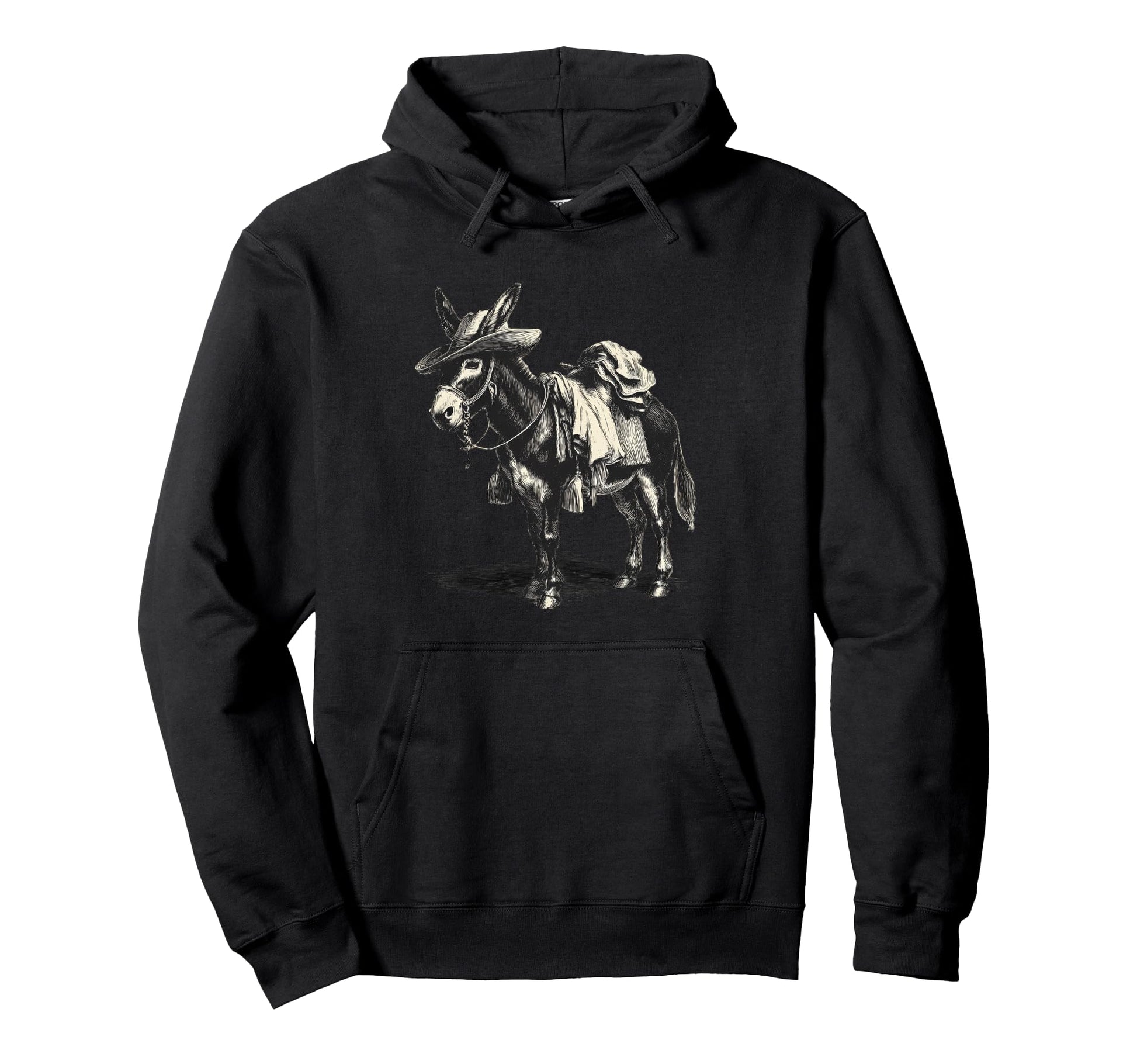 Donkey Cowboy Rodeo Cowgirl Western Hoodie - Fun Novelty Design Unisex - T-Shirt, Sweatshirt, Hoodie